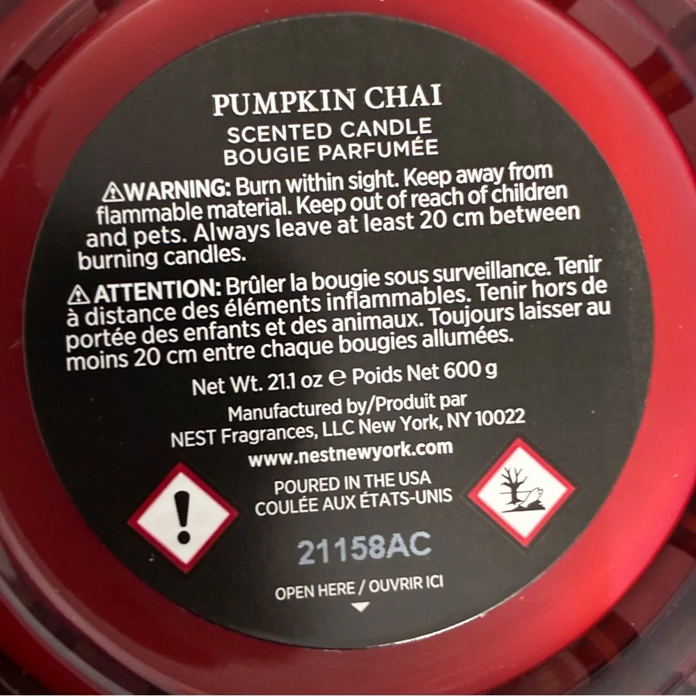 NEST NEW YORK Pumpkin Chai 3-Wick Candle  21.1 oz - - Picture 4 of 4